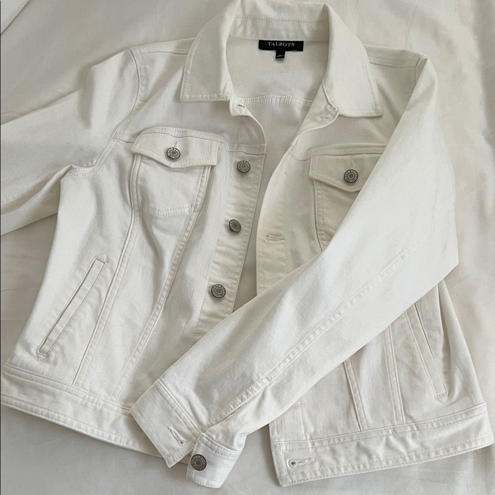 Talbots Women's Classic Ivory Jean Jacket